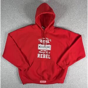 Rebel Girl Mississippi Hoodie Women’s XL Red Graphic Gildan Heavy Blend